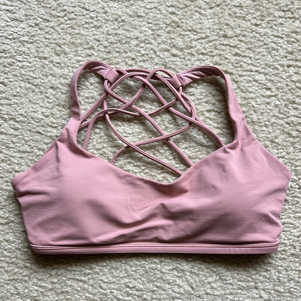 Lululemon Pink Strappy Sports Bra